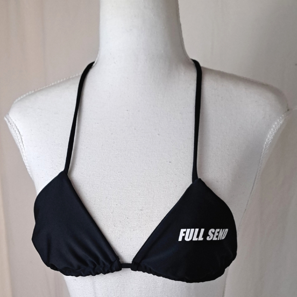 Full Send Black Triangle Bikini Top With Logo SzS